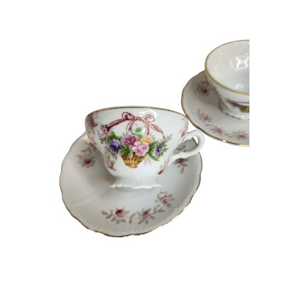Floral Fine Bone China Teacup & Saucer Set of 2 - Picture 5 of 11